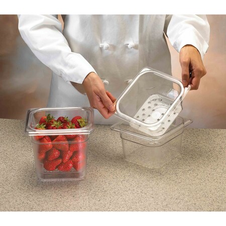 Cambro Cambro - Camwear Colander, 3 Deep, Clear Polycarbonate, Fits 1/6 Size Food Pans, PK6 63CLRCW135